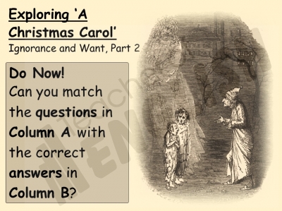 A Christmas Carol - Ignorance and Want teaching resources GCSE lessons